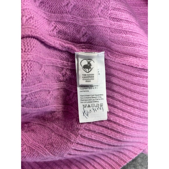 J. Crew Limited Edition Cashmere Purple Pink Ombre Cable Knit Sweater Size M - Picture 8 of 8